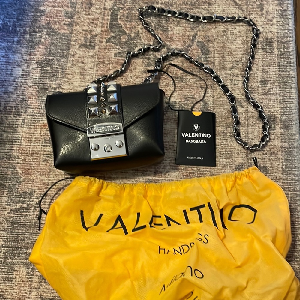 Valentino Black Studded Crossbody with dust bag